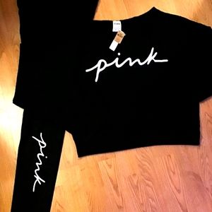 NWT VS PINK CREW& LEGGINGS
